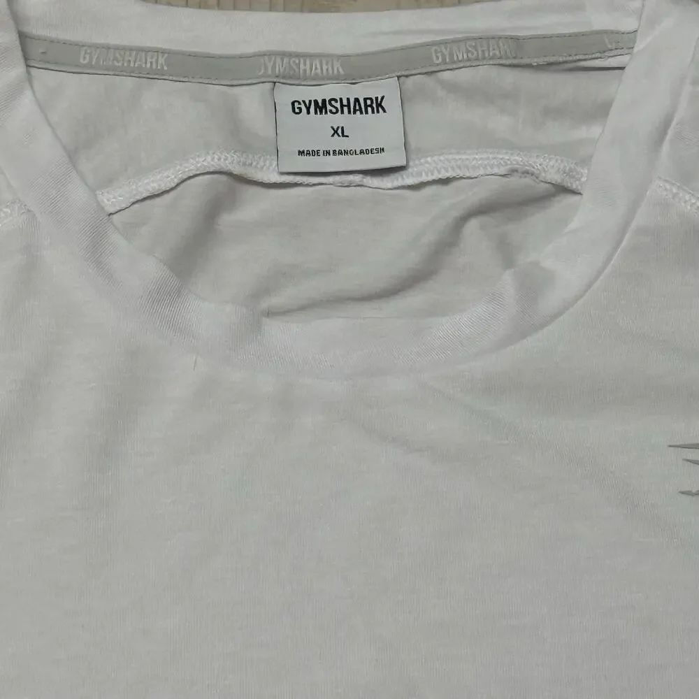 Gymshark Men’s White Performance Training T-Shirt Size XL Athletic Activewear